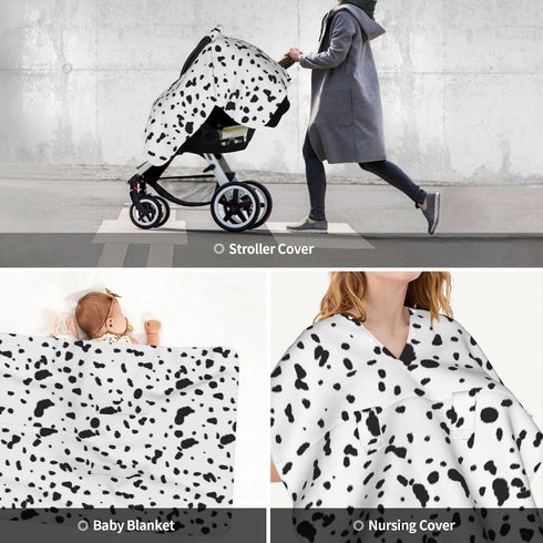 Zhbvncp Dalmatian Skin Baby Car Seat Cover & Breastfeeding Nursing Cover - Breathable Stretch Fabric Multi-Use Nursing