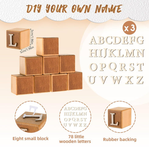 8 8 78 Kigley Pcs Custom Wooden Name Sign Letter Blocks and Wooden Letter Name Wooden Cubes Wooden Blocks