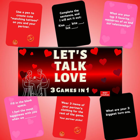 Let's Talk Love - Couples Games for Fun and Romantic Date Night. Perfect Game Gift to Spice up Your Relationship - Intimate and Spicy Ideas