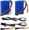 Blomiky 2 Pack 7.4V 1100mAh 8.51Wh Li-ion Rechargeable Battery with SM-2P Plug