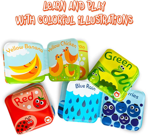 Floating Baby Bath Books BabyBibi - Kids Learning Bath Toys, Waterproof Bathtime Toys for Toddlers (Set of 4)