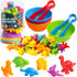 Counting Dinosaurs Toys Matching Games, Sorting Bowls for Kids Toddler Learning Activities, Montessori Fine Motor Skills