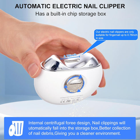 MoonGaya 3-Speeds Trimmer Automatic Electric Nail Clipper with Levels and LCD Digital Display, USB Rechargeable Safety
