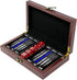 Military Gift Shop Police Officer Playing Cards & Dice in Wooden Keepsake Box - Thin Blue Line Flag