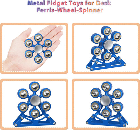 samisoler 4mins Desk Toys for Fidget Ferris-Wheel Spinner: Metal Cool-Gadgets Kinetic-Toy, Cool-Stuff for Kid Children