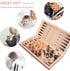 3-in-1 Chess Backgammon Checkers Set - 11 inch Wooden Board Game with Folding Carrying Case for Travel