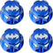 DJX 4PCS Aluminum 17mm Hex Wheel Nuts, Dustproof Anti-Skid Mount Cap for 1/10 Scale Arrma Losi HSP Redcat (Blue)