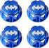 DJX 4PCS Aluminum 17mm Hex Wheel Nuts, Dustproof Anti-Skid Mount Cap for 1/10 Scale Arrma Losi HSP Redcat (Blue)