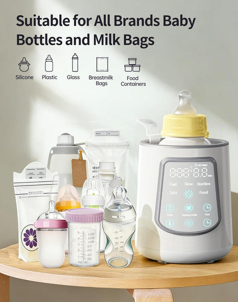 KUMIKIMI 12 1 in Fast Baby Bottle Warmer with Even Heating No Hot Spots, Night Mode, Sterili-zing, Constant Temp Milk