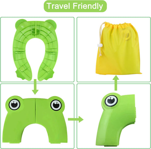 PandaEar Toilet Seat Cover | Folding Travel Toilet Seat for Children and Potty Training | Portable Silicone Toilet Seat