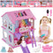 SwankyStyle Doll House,with Living Room Bedroom Bathroom Kitchen Furniture Playset, Double-Sided Dollhouse with