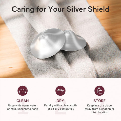 Momcozy 999 999 Silver Nursing Cups, Hole-Free Design, Silver Nipple Shields, Breastfeeding Essentials, Silver Nipple