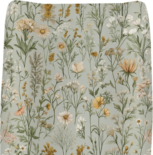 Vintage Wildflowers Baby Changing Pad Covers for Boys Girls Retro Plant Fitted