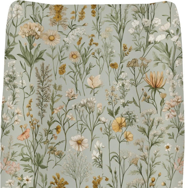 Vintage Wildflowers Baby Changing Pad Covers for Boys Girls Retro Plant Fitted