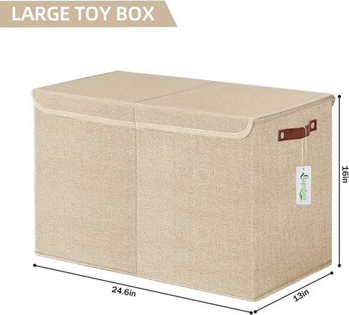 Closet 25"x13"x16" Bagnizer Large Toy Storage Box with Lids, Collapsible Sturdy Baby Storage Organizer Chest Bin Basket