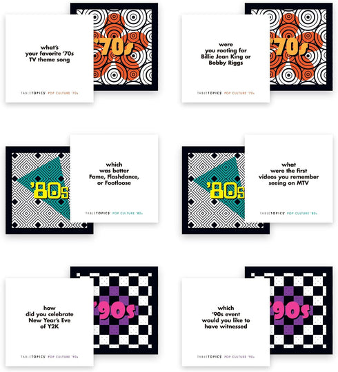 TableTopics Pop Culture Conversation Pack - 70's, 80's, and 90's Cards for Great Memories and Gifts
