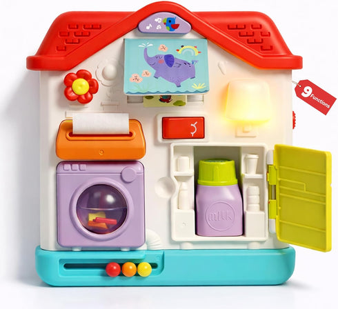 Baby Busy Board for 1 Year Old, Musical Montessori House Busy Board