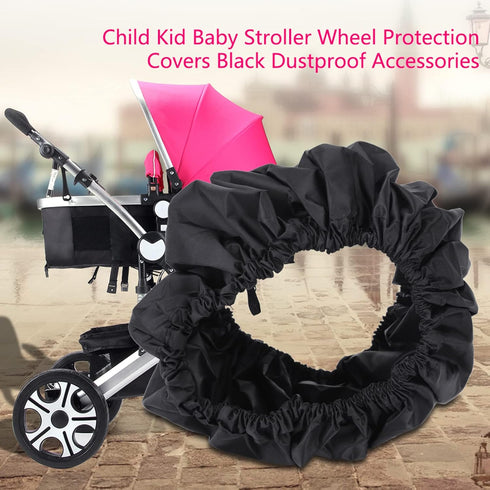 GOTOTOP 4Pcs Stroller Wheels Cover, Wheelchair Tire Protector for Child Baby Stroller Jogger Wheels Covers