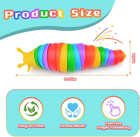 12Pcs 8-12 Cevioce Easter Basket Stuffers for Kids Toddlers Toddler Party Favors for Kids Fidget Toys Slug for Students