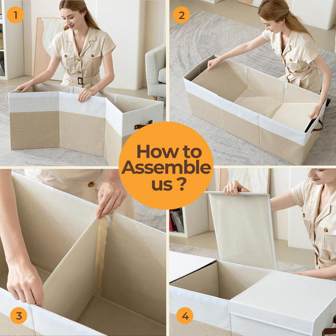 Box,150L Lid,40"x14"x16" Extra Large Toy Foldable Sturdy Toy Storage with Kids Storage Organizer, Toy Chest