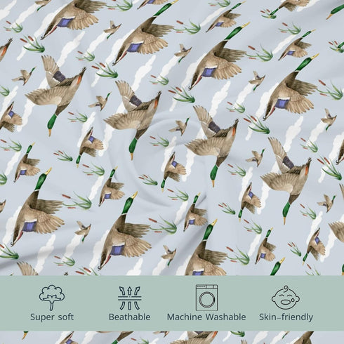 Duck Hunting Mallard Hunter Changing Pad Cover for Baby Boys, Soft Stretchy Diaper Change Table Sheets, 32"/34" x 16"