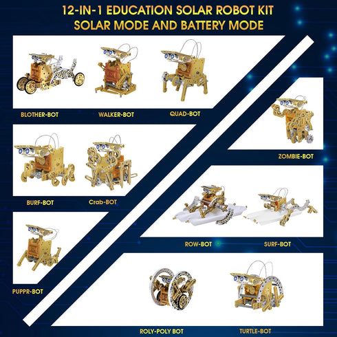 8-13, 12-in-1 9 10 11 12, 8+ RAESOOT STEM Toys for Kids Age Solar Robot Building Science Kits for Boys Girls Teen Age