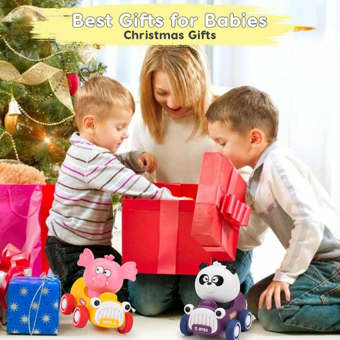 1-3, 6-9-12-18 1 2 1st AugToy Press and Go Toy Cars for Toddlers Animal Racing Cars Infant Baby Toys Months, Cars Toys