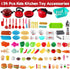 FunMission 134 Playset Pcs Toy Kitchen Accessories, Toddler Pretend Cooking Toys with BBQ Grill, Pressure Cooker