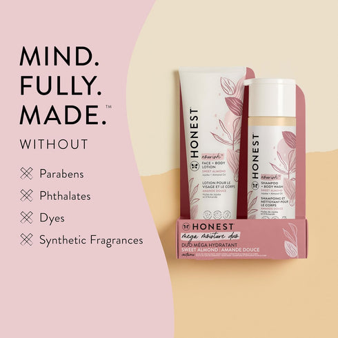 2-in-1 18.5 oz The Honest Company Cleansing Shampoo and Body Wash Face Lotion Bundle Gentle for Baby Naturally Derived
