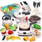 CUTE STONE Kitchen Toy with Cookware, Steam Pressure Pot, Electronic Induction Cooktop, Cut Play Food, Shopping Basket