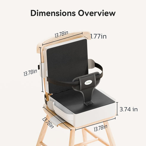 Toddler Booster Seat for Kitchen Chair, Anti-Slip Dining Table Booster Seat w/Backrest & Adjustable Shoulder Straps