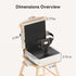 Toddler Booster Seat for Kitchen Chair, Anti-Slip Dining Table Booster Seat w/Backrest & Adjustable Shoulder Straps
