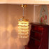 LUOZZY 1 12 Dollhouse Lights Battery Operated Crystal Miniature Chandelier Led Lighting Scale (Gold)