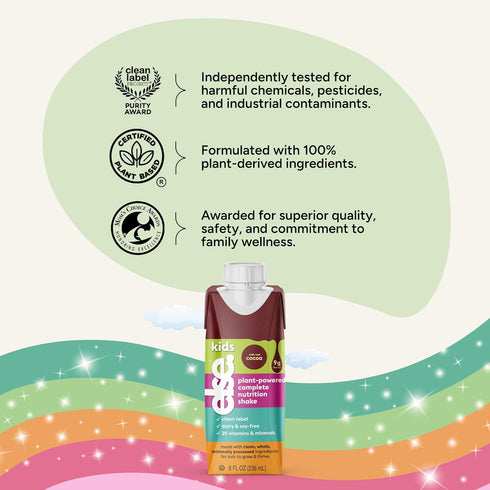 25+ 2-12 8 oz, 16-Pack Else Nutrition Ready to Drink Kids Nutrition Shake, Chocolate Plant-Based, Dairy-Free