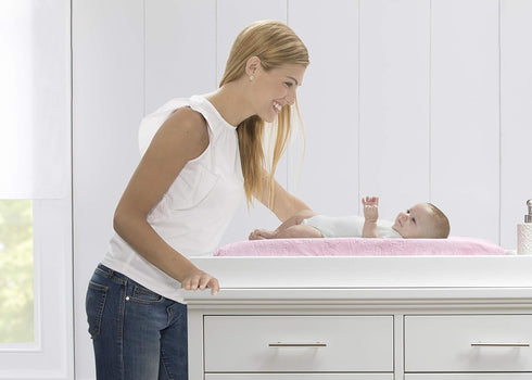 Contoured Pink Changing Pad with Plush Cover by Serta Perfect Sleeper