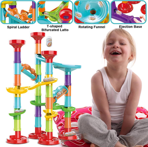 ailixinda 50 Set,STEM Set 15 PCS Marble Toy Premium Educational Building Block Toy,Marble Track Race with Glass Marbles