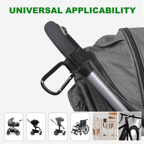 Generic 2 Pack, (11+ lbs Stroller Hooks for Bags Heavy Duty Stroller Clips with One-Hand Opening, Non-Slip Hooks