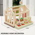 PairPear Flower Garden Toy Greenhouse Playset, Toddlers Wooden Dollhouse Garden Toys, Pretend Play Food Set for 3 Years