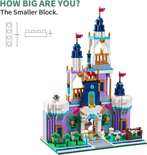 Micro Block World Architecture Amusement Park - Big Dream Castle Model (2800+PCS) Mini Blocks Building Toy