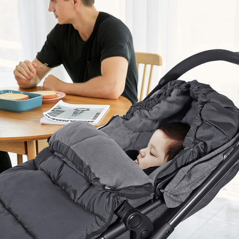 Orzbow Universal Footmuff for Stroller - Winter Warm Bunting Bag, Waterproof Coral Fleece Lined for Toddler