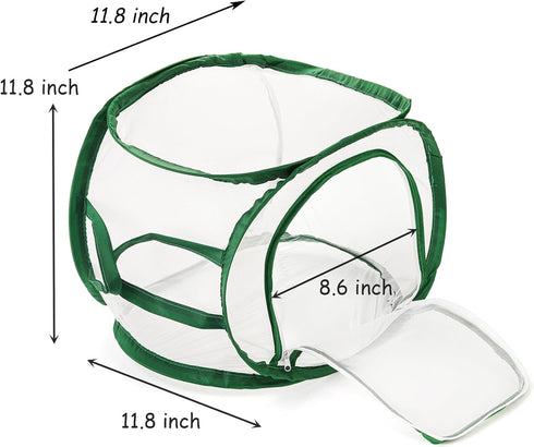 ZENFUN 2 Packs Insect and Butterfly Habitat Cages, Monarch Insect Mesh Cage, Caterpillar Enclosure, Butterfly Habitat, Terrarium Pop-up(12 x 12 x 12)