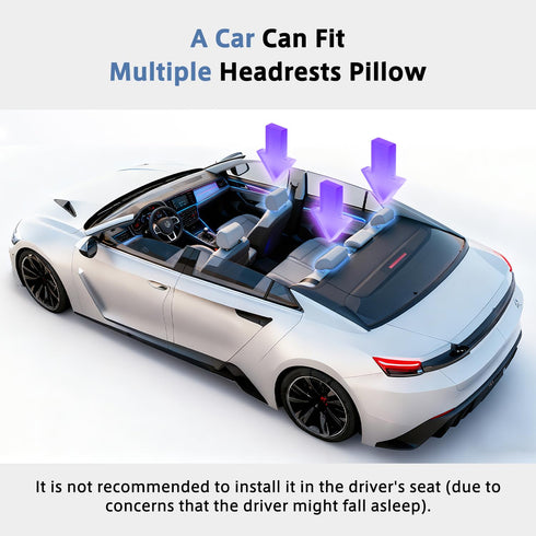 4-Way Car Headrest Pillow, Adjustable Car Headrest,Thickened Memory Foam Road Pal Headrest, Neck Support Pillow, U