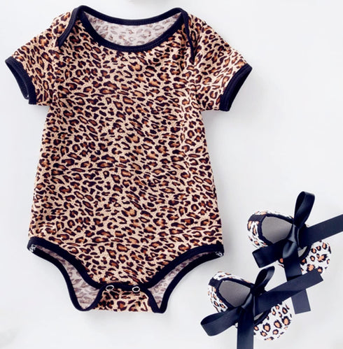 Leopard Romper Clothes Set for 20-22 Inch Reborn Baby Dolls, Newborn Girl Bodysuit Toy