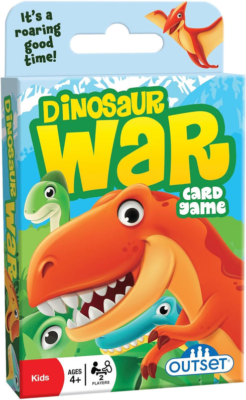 Outset Media Dinosaur War Card Game - Classic War Game in Jurassic Splendor for 2 Players