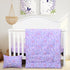 JISEN 3 Piece Crib Bedding Set Soft Baby Crib Bedding Set Butterfly