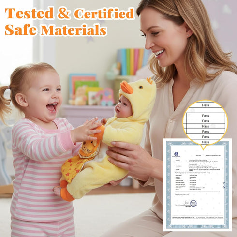 Set 15" BABESIDE Lightweight Baby Doll Realistic Soft Doll for Girls, Easy to Carry & Hug Pretend Play & Gift