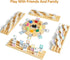 12 Set 4 91 9 ELONGDI Mexican Train Double Dominoes with Wooden Trays/Racks in Portable Carrying Case Colorful Tiles