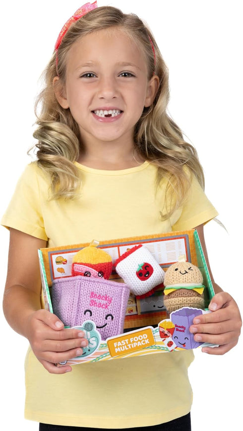 Multipack Cozy Ami Amis Fast Food Mini Soft and Crochet Plush, Adorably Cute Details, Pocket Sized for on the Go Play!