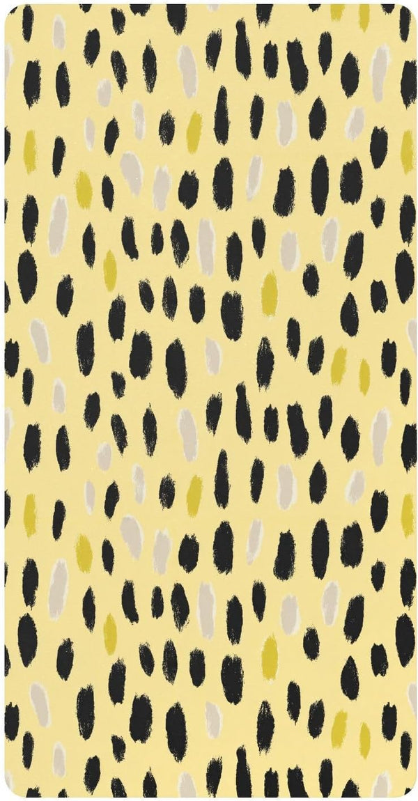 miaozhen Cotton Baby Crib Sheets Soft Stretchy Ghothic Leopard Pastel Yellow Crib Mattress