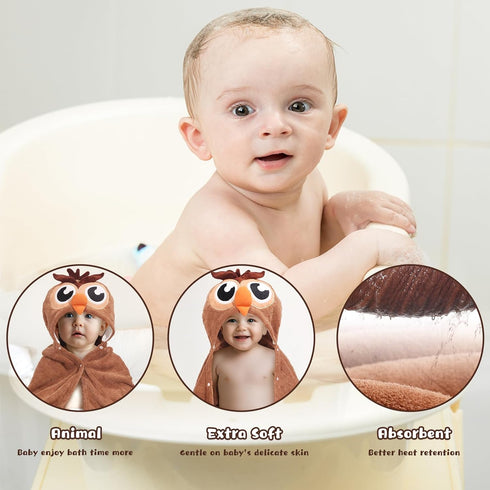 0-5 50 32 Inches Baby Hooded Towels for Boys Years,Ultra Thick Soft & Absorbent Towel for Toddler Boy, x Large Size